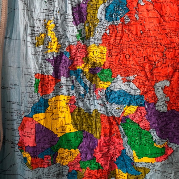 TY-breakers world map windbreaker vintage bomber Jacket 90's - Picture 8 of 12